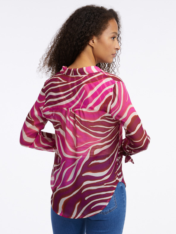 Orsay Ružovo-vínová dámska vzorovaná blúzka ORSAY