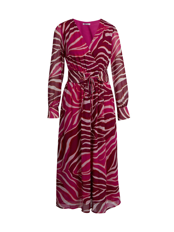 Orsay Vínovo-ružové dámske vzorované maxišaty ORSAY