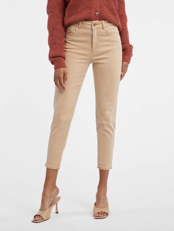 Orsay Béžové dámske skrátené slim fit džínsy ORSAY