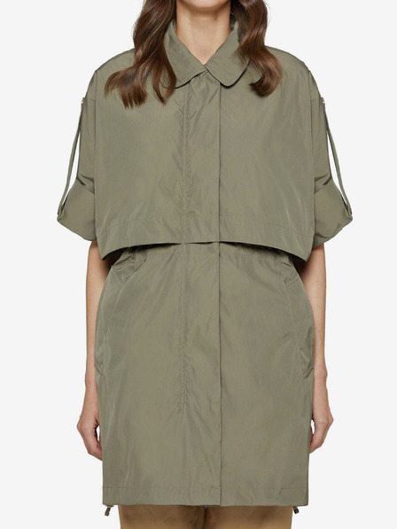 Geox Khaki dámska oversize parka s vyhrnutými rukávmi Geox Pisa