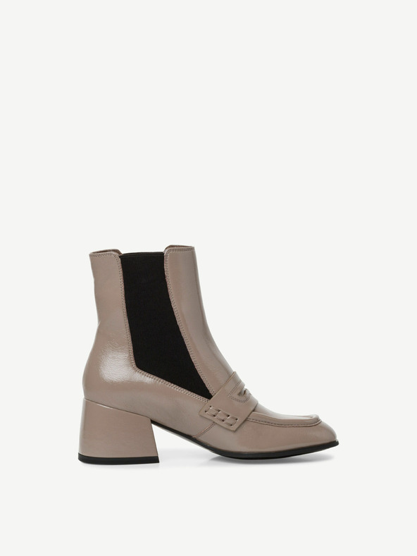 Tamaris Béžové členkové topánky na podpätku Tamaris