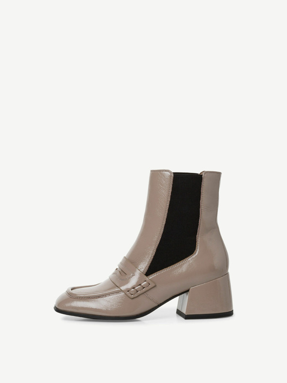 Tamaris Béžové členkové topánky na podpätku Tamaris