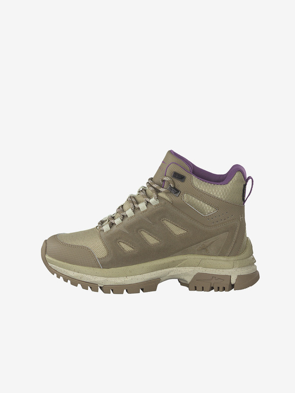 Tamaris Khaki kožené zimné členkové čižmy Tamaris