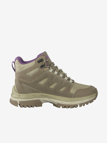 Tamaris Khaki kožené zimné členkové čižmy Tamaris