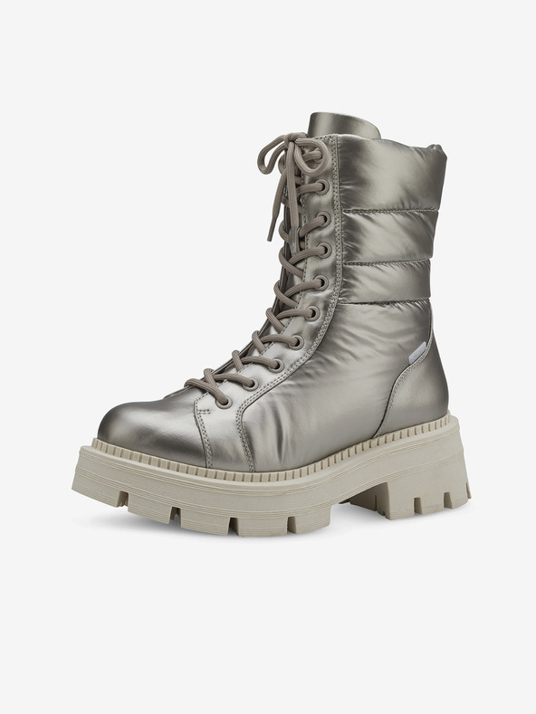 Tamaris Šedé dámske kovové nízke čižmy Tamaris