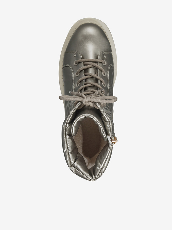 Tamaris Šedé dámske kovové nízke čižmy Tamaris