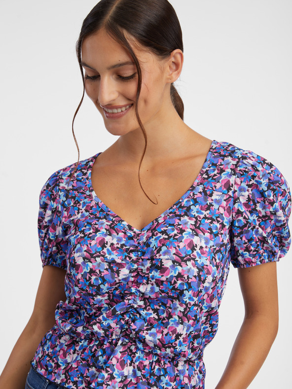 Orsay Fialový dámsky kvetovaný top ORSAY