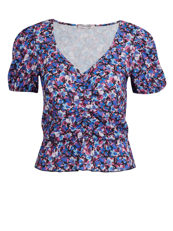 Orsay Fialový dámsky kvetovaný top ORSAY