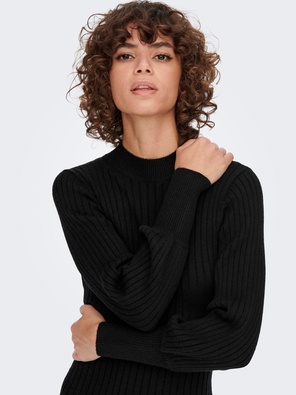 Jacqueline de Yong Čierne dámske šaty JDY Magda Sweater