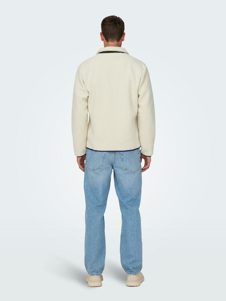 ONLY & SONS Krémová pánska bunda z umelej kožušiny ONLY & SONS Dallas