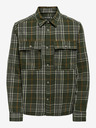 ONLY & SONS Béžová a zelená pánska kockovaná flanelová košeľa ONLY & SONS Scott
