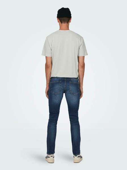 ONLY & SONS Tmavomodré pánske džínsy slim fit strihu ONLY & SONS Loom