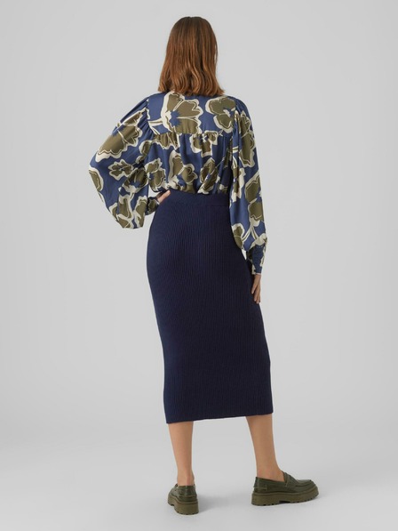 AWARE by VERO MODA Dámska zeleno-modrá kvetovaná blúzka AWARE by VERO MODA Grayce