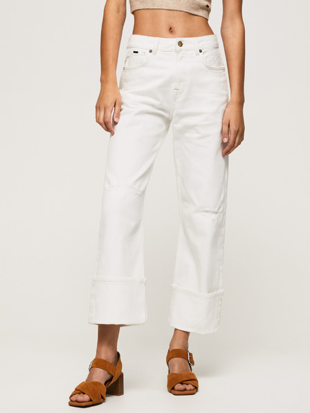 Pepe Jeans Biele dámske džínsy rovného strihu Pepe Jeans