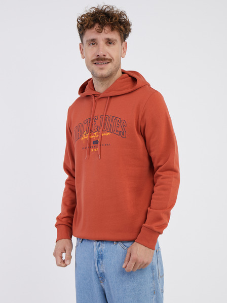 Jack & Jones Jack & Jones Larry pánska tehlová mikina s kapucňou