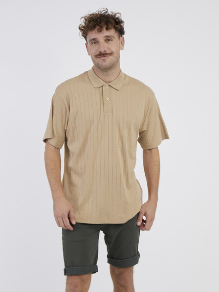 Jack & Jones Béžová pánska polokošeľa Jack & Jones Connor