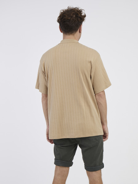 Jack & Jones Béžová pánska polokošeľa Jack & Jones Connor