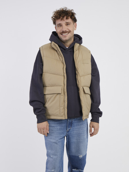 Jack & Jones Béžová pánska prešívaná vesta Jack & Jones Vester
