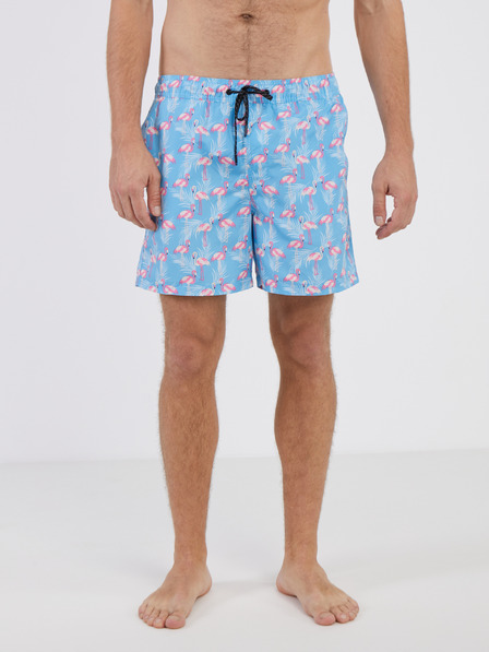 Jack & Jones Modré pánske vzorované plavky Jack & Jones Fiji