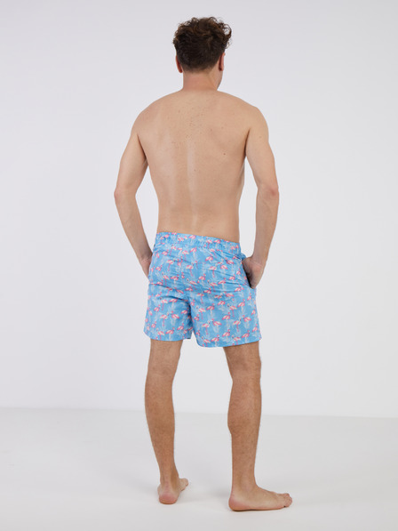 Jack & Jones Modré pánske vzorované plavky Jack & Jones Fiji