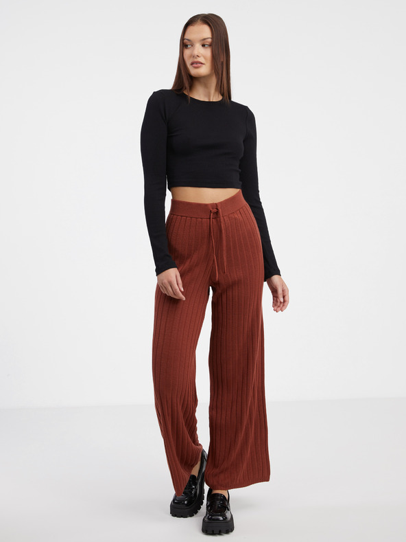 Noisy May Čierne dámske základné tričko s dlhým rukávom Noisy May Aya