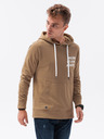 Ombre Clothing Hnedá pánska mikina s potlačou na chrbte Ombre Clothing