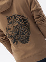 Ombre Clothing Hnedá pánska mikina s potlačou na chrbte Ombre Clothing