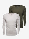 Ombre Clothing Pánske tričko s dlhým rukávom bez potlače - mix 2 kusov v balení V5 Z41 basic