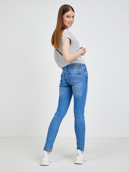 Pepe Jeans Modré dámske slim fit džínsy Pepe Jeans