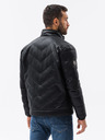 Ombre Clothing Čierna pánska zimná prešívaná bunda Ombre Clothing