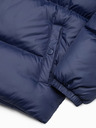 Ombre Clothing Tmavomodrá pánska prešívaná zimná bunda s kapucňou Ombre Clothing