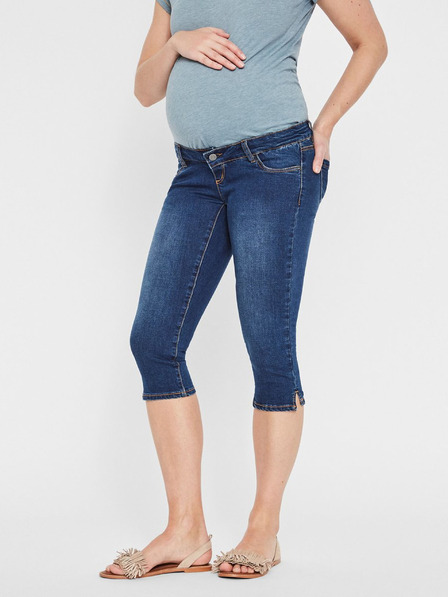 Mama.licious Modré tehotenské 3/4 Slim Fit džínsy Mama.licious Lola