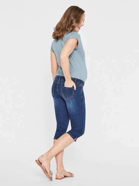 Mama.licious Modré tehotenské 3/4 Slim Fit džínsy Mama.licious Lola