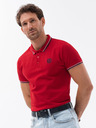 Ombre Clothing Červené pánske polo tričko Ombre Oblečenie