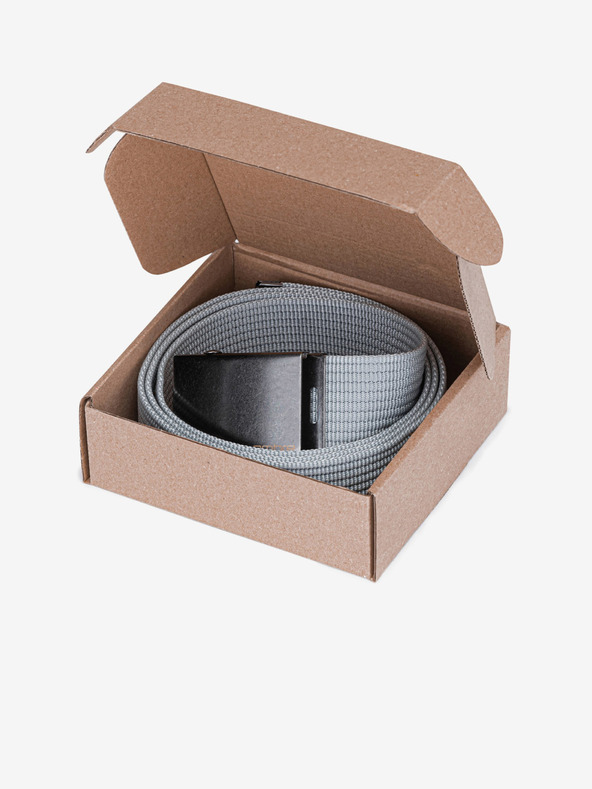 Ombre Clothing Svetlošedý pánsky látkový opasok A376