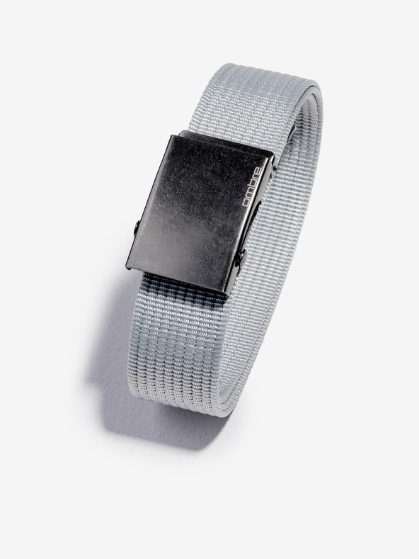 Ombre Clothing Svetlošedý pánsky látkový opasok A376