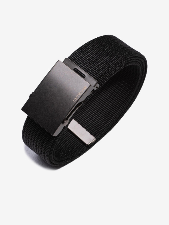 Ombre Clothing Čierny pánsky textilný opasok Ombre oblečenie