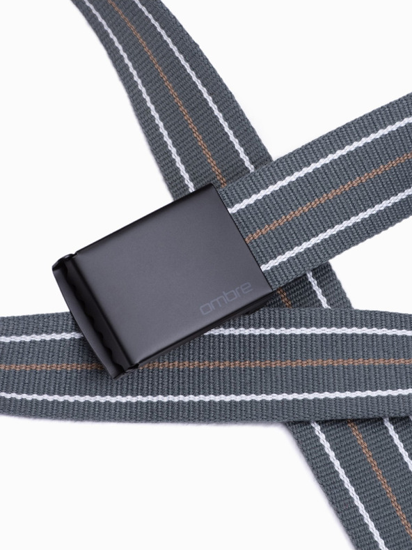 Ombre Clothing Pánsky látkový opasok - sivý A648