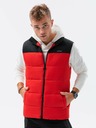 Ombre Clothing Čierno-červená pánska prešívaná vesta Ombre Clothing