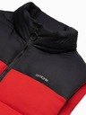 Ombre Clothing Čierno-červená pánska prešívaná vesta Ombre Clothing
