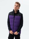 Ombre Clothing Čiernofialová pánska prešívaná vesta Ombre Clothing