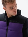 Ombre Clothing Čiernofialová pánska prešívaná vesta Ombre Clothing