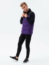 Ombre Clothing Čiernofialová pánska prešívaná vesta Ombre Clothing