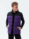Ombre Clothing Čiernofialová pánska prešívaná vesta Ombre Clothing