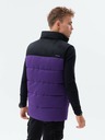 Ombre Clothing Čiernofialová pánska prešívaná vesta Ombre Clothing