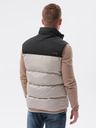 Ombre Clothing Čierno-béžová pánska prešívaná vesta Ombre Clothing