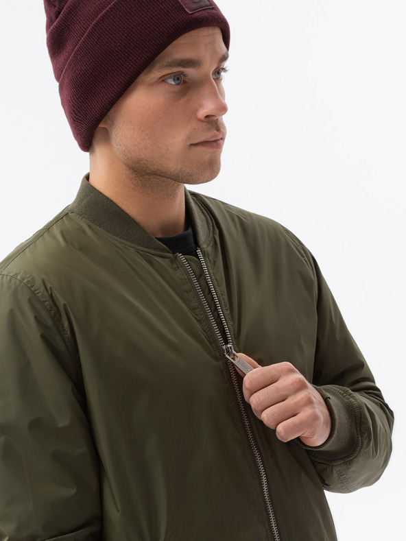 Ombre Clothing Khaki pánska prechodná bunda Ombre Clothing C538