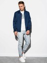 Ombre Clothing Pánska jarná bunda Bomber C439 - námornícka