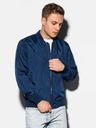 Ombre Clothing Pánska jarná bunda Bomber C439 - námornícka