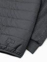 Ombre Clothing Tmavosivá pánska ľahká bunda s kapucňou Ombre Oblečenie